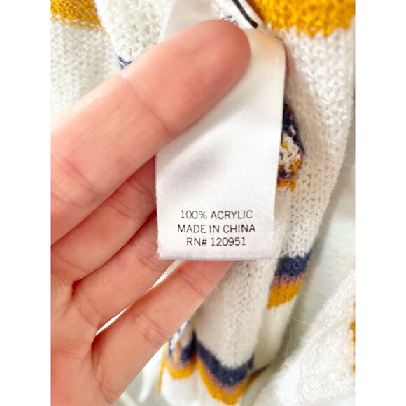 SO Women's Multicolored Striped Open Front Cardigan Small - Picture 9 of 13